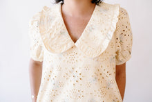 Load image into Gallery viewer, Pretty Little Doll Collar Floral Eyelet Striped Mini Dress