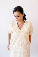 Load image into Gallery viewer, Pretty Little Doll Collar Floral Eyelet Striped Mini Dress