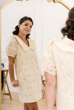 Load image into Gallery viewer, Pretty Little Doll Collar Floral Eyelet Striped Mini Dress