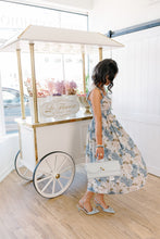 Load image into Gallery viewer, Blue Peony Floral Smocked Midi Dress