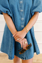 Load image into Gallery viewer, Pretty Little Puff Sleeve Denim Mini Dress