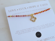 Load image into Gallery viewer, Kira Diamond Clover Cord Bracelet