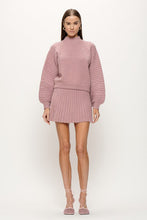 Load image into Gallery viewer, Gabrielle Pink Pleated Knit Mini Skirt
