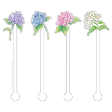 Load image into Gallery viewer, Hydrangea Watercolor Acrylic Stir Sticks