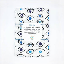Load image into Gallery viewer, Evil Eye Linen/Cotton Tea Towel