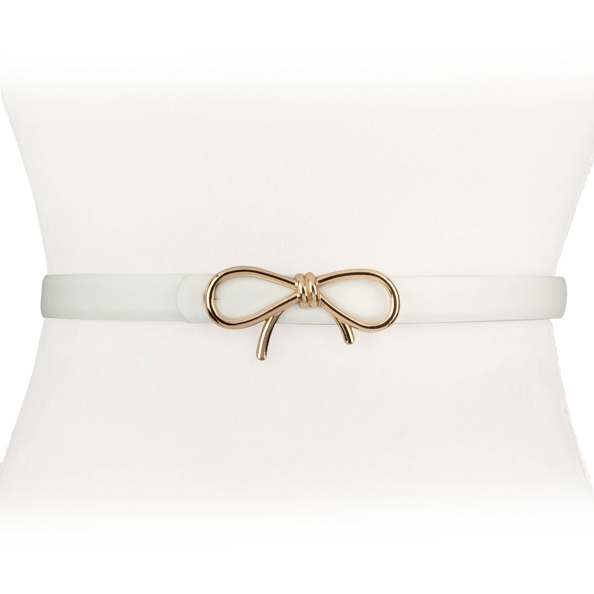 White shop bow belt