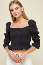 Load image into Gallery viewer, Victoria Smocked Puff Sleeve Top