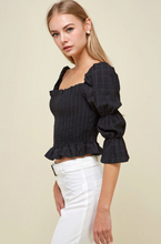 Load image into Gallery viewer, Victoria Smocked Puff Sleeve Top
