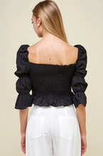 Load image into Gallery viewer, Victoria Smocked Puff Sleeve Top