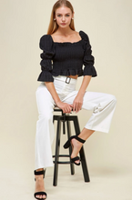 Load image into Gallery viewer, Victoria Smocked Puff Sleeve Top