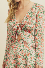 Load image into Gallery viewer, Petite Garden Tie-Front Blouse