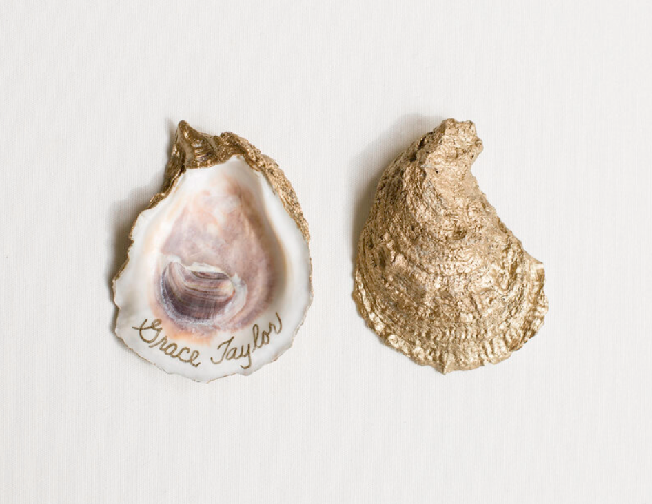 Gold Painted Natural Oyster Shell Favor