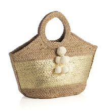 Load image into Gallery viewer, Melia Metallic Gold Tote