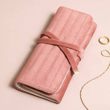 Load image into Gallery viewer, Dusky Pink Velvet Jewelry Roll