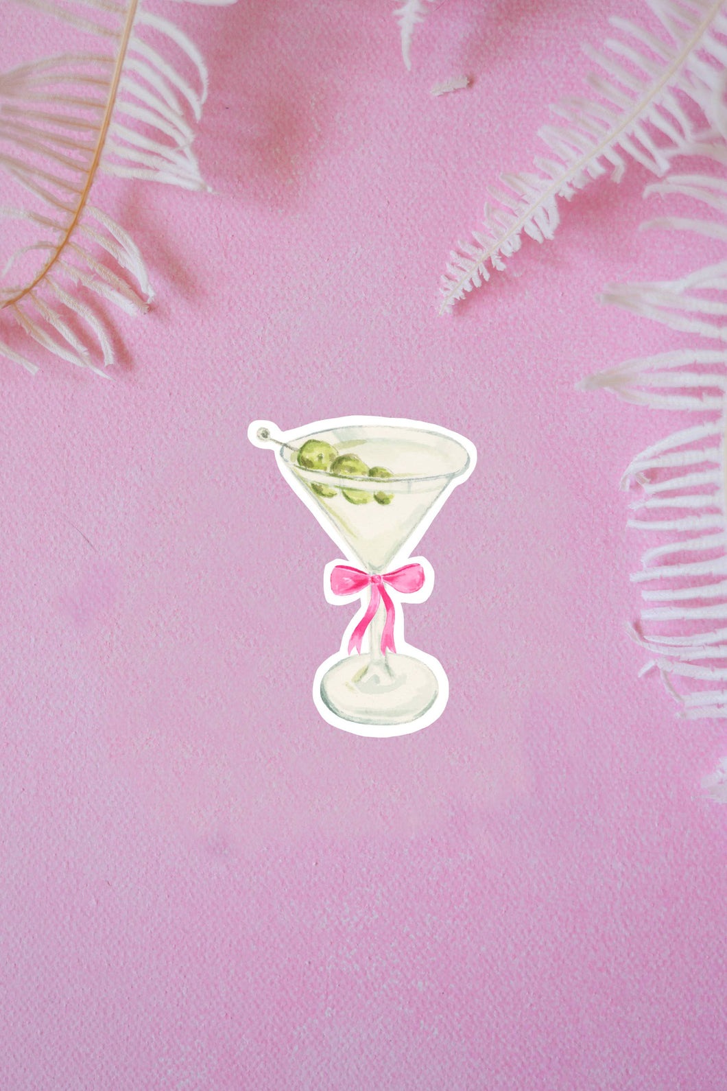 Pink Bow Dirty Martini Vinyl Sticker