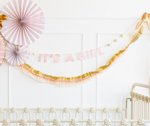Load image into Gallery viewer, Cream/Pink/Gold Crepe Banner