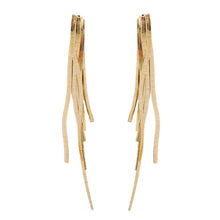 Load image into Gallery viewer, Skinny Gold Tassel Minimalist Statement Earrings