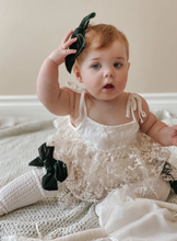 Load image into Gallery viewer, Velvet Bow White Knee High Socks