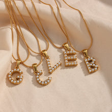 Load image into Gallery viewer, Pretty Little Pearl Initial Necklace