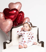 Load image into Gallery viewer, ILY Berry Much Strawberry Zip Bamboo Pajamas