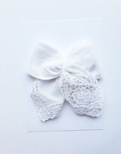 Load image into Gallery viewer, Vintage Handkerchief Long Tail Handmade Bow
