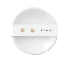 Load image into Gallery viewer, The Mrs. Earrings & Ceramic Ring Dish Set