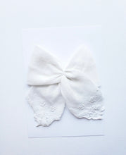Load image into Gallery viewer, Vintage Handkerchief Long Tail Handmade Bow
