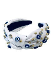 Load image into Gallery viewer, The Mykonos Evil Eye Top Knot Headband
