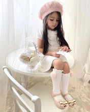 Load image into Gallery viewer, Pom Pom White Knee High Socks