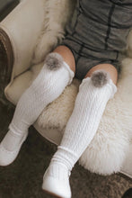 Load image into Gallery viewer, Pom Pom White Knee High Socks