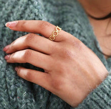 Load image into Gallery viewer, Gold Beaded Chain Adjustable Ring
