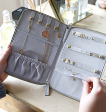 Load image into Gallery viewer, Grey Travel Jewelry Wallet Case