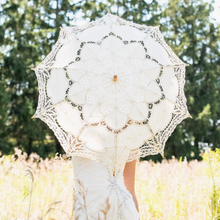 Load image into Gallery viewer, Antiqued Battenburg Lace Parasol