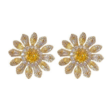 Load image into Gallery viewer, Tuscan Sun Canary Pavé Bloom Statement Studs
