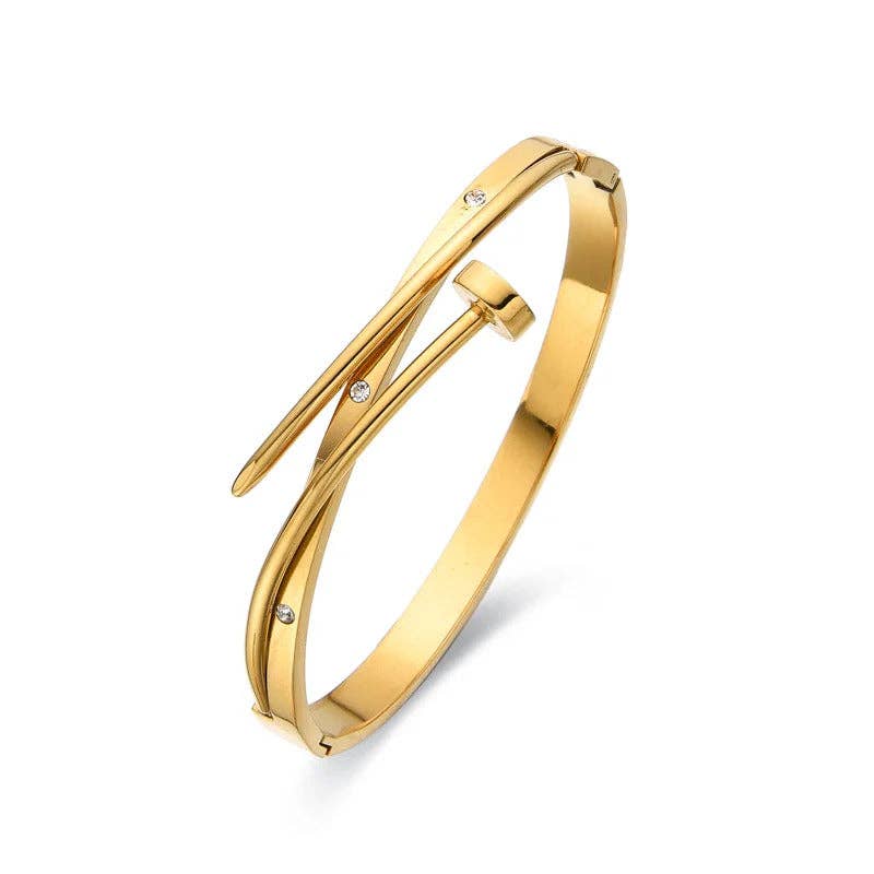 Kelsie Nail Gold Bracelet