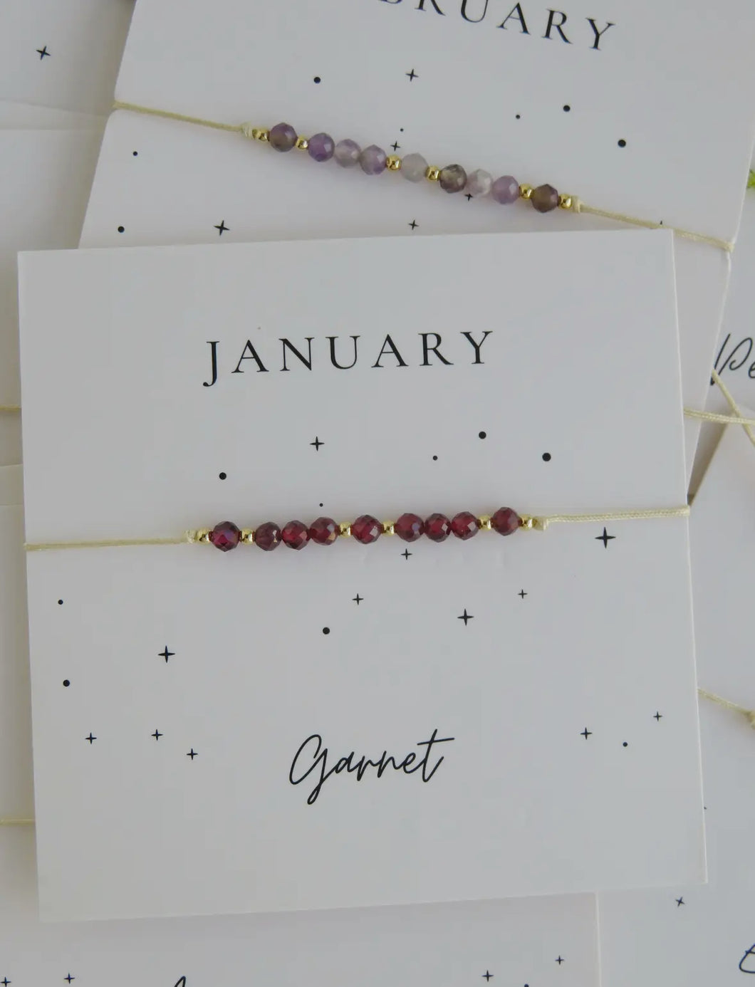 Birthstone Beaded Carded Bracelet