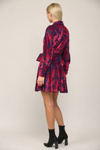 Load image into Gallery viewer, Floral Burnout Velvet Wrap Dress
