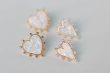 Load image into Gallery viewer, Pink Tortoise Statement Stud Heart Earrings
