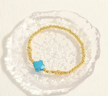 Load image into Gallery viewer, Four Leaf Clover Gold Beaded Bracelet
