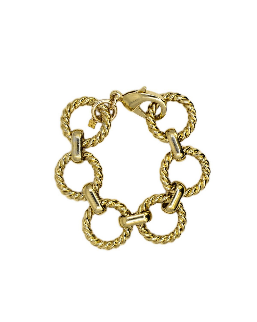 Twisted Circle Chain Gold Bracelet