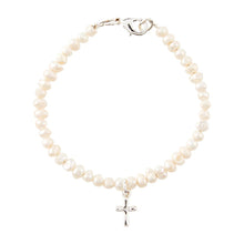 Load image into Gallery viewer, My First Pearl Cross Bracelet
