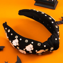 Load image into Gallery viewer, Spooky Season Ghost Top Knot Headband
