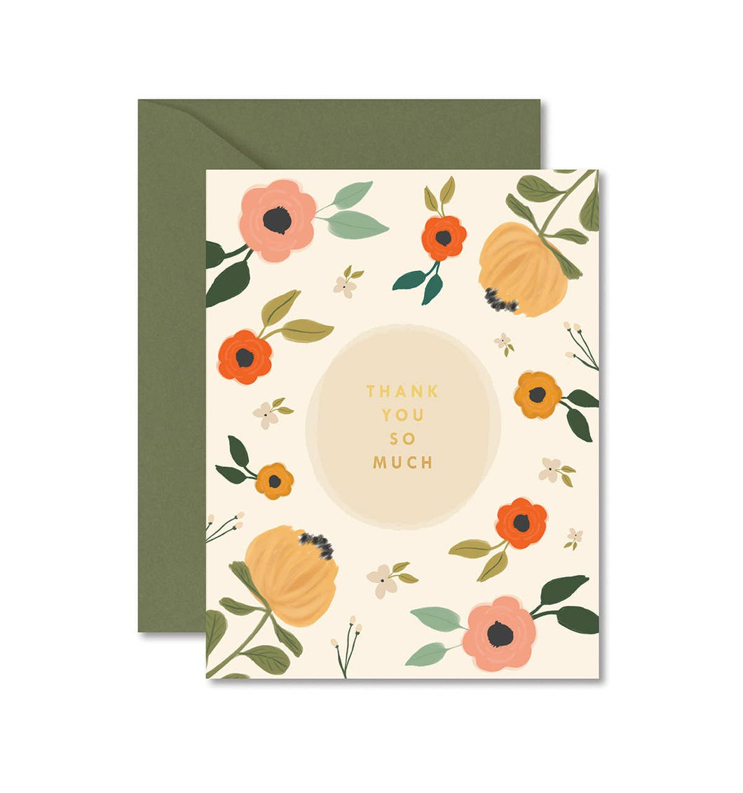 Blooming Thank You So Much Greeting Card