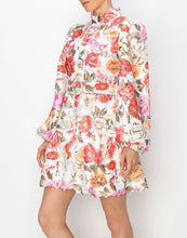 Load image into Gallery viewer, Floral Soirée Lace Long Sleeve Mini Dress
