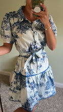 Load image into Gallery viewer, French Toile Button Down Mini Dress
