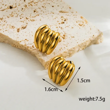 Load image into Gallery viewer, Vintage Gold Statement Stud Earrings
