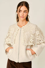 Load image into Gallery viewer, The Estate Teddy Detachable Crochet Cape Jacket
