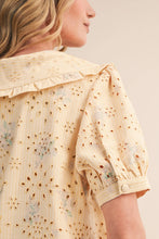 Load image into Gallery viewer, Pretty Little Doll Collar Floral Eyelet Striped Mini Dress
