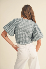 Load image into Gallery viewer, Textured Balloon Sleeve Blouse
