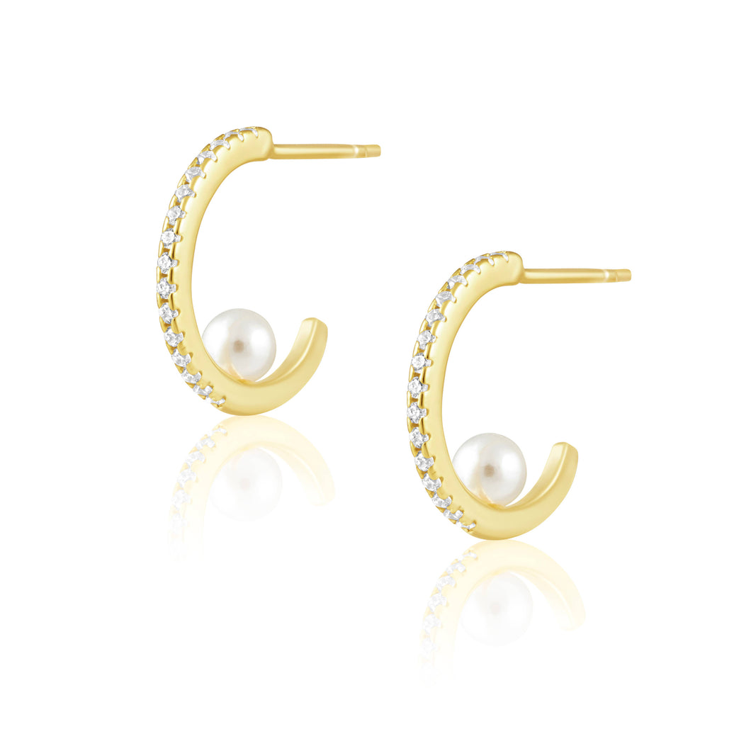 Jensyn Pearl Hoop Earrings